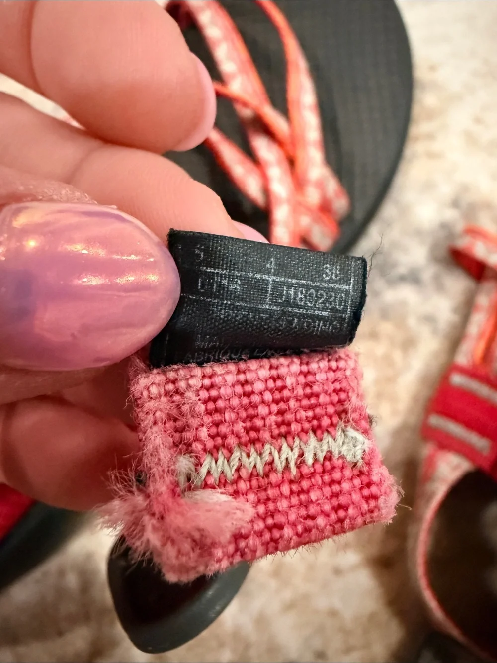 Chaco Kids Red Pink Patterned Adjustable Strap Sandals